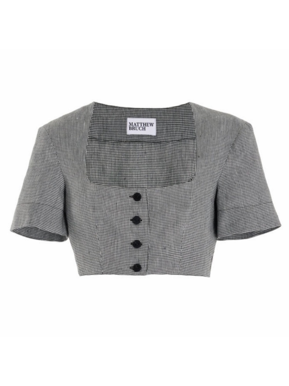 Matthew Bruch Gingham Crop Top